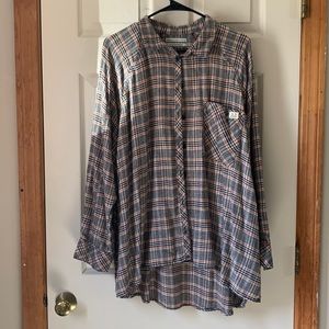 Urban outfitters drapey plaid shirt